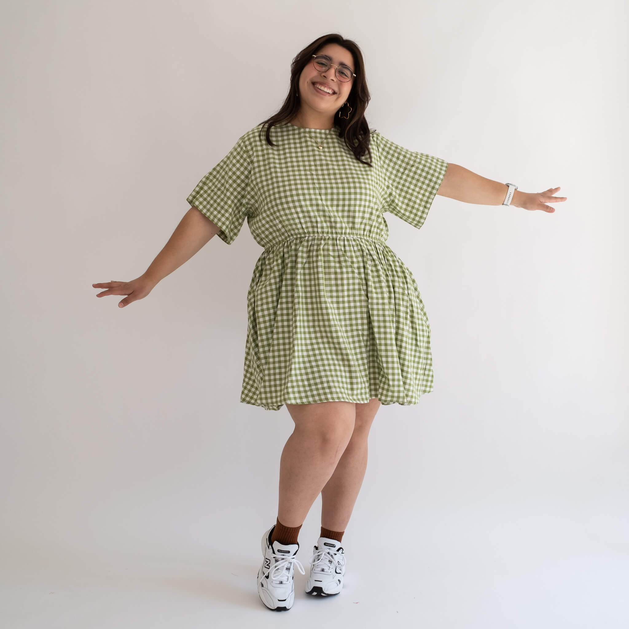 Gingham Dress - Matcha *Clearance Sale*