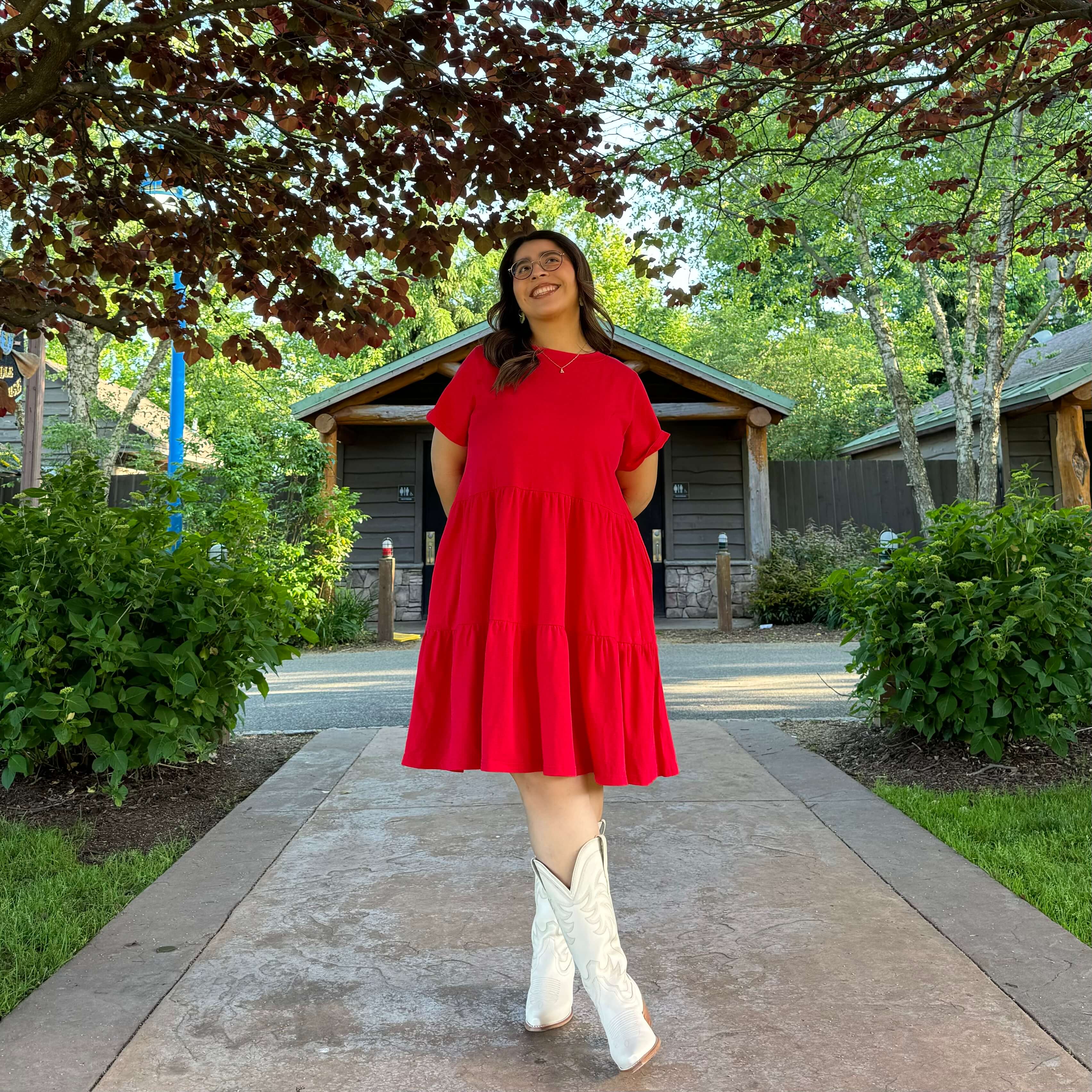 Tiered Shirt Dress - Red *Clearance Sale*