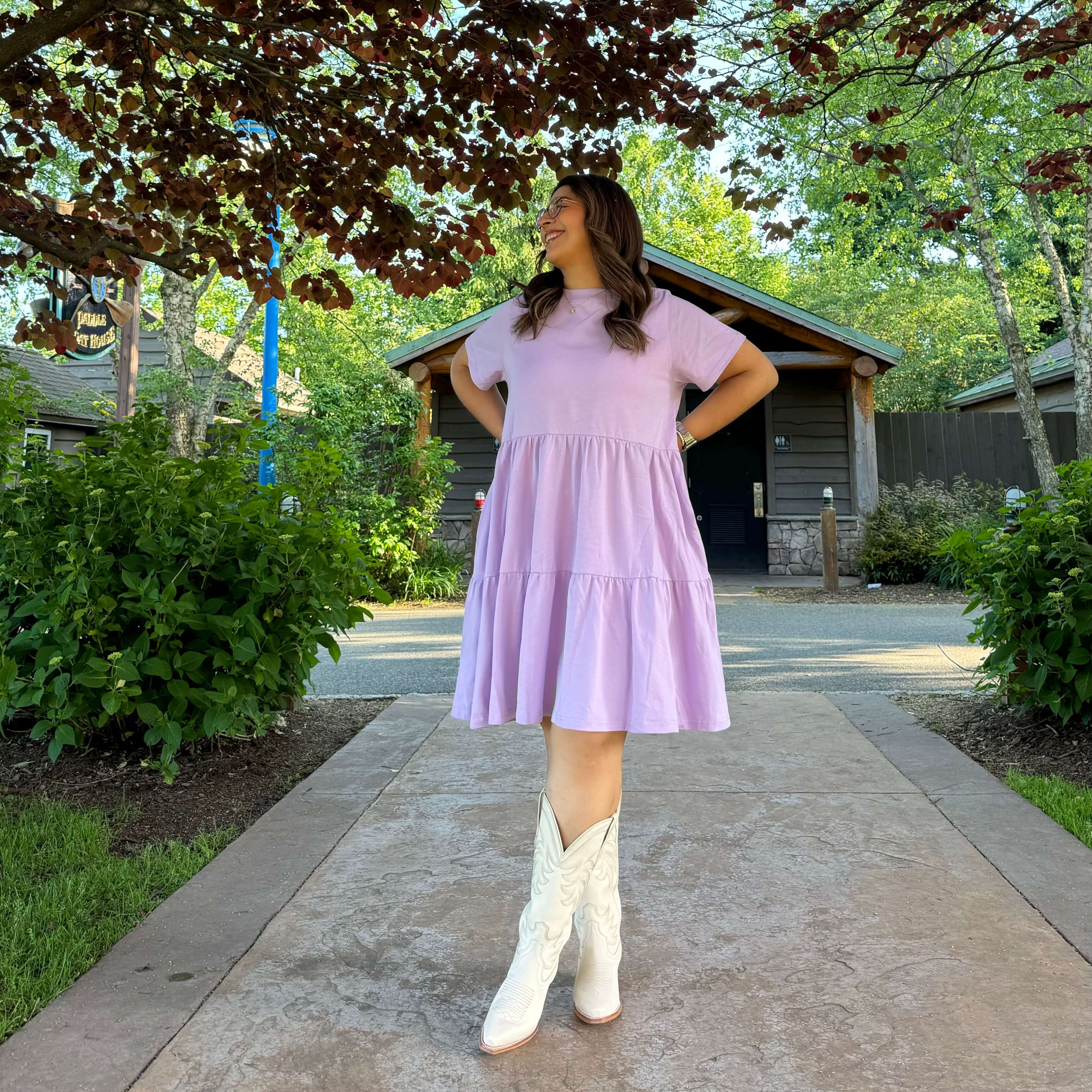 Tiered Shirt Dress - Lavender *Clearance Sale*