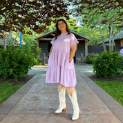 Tiered Shirt Dress - Lavender *Clearance Sale*