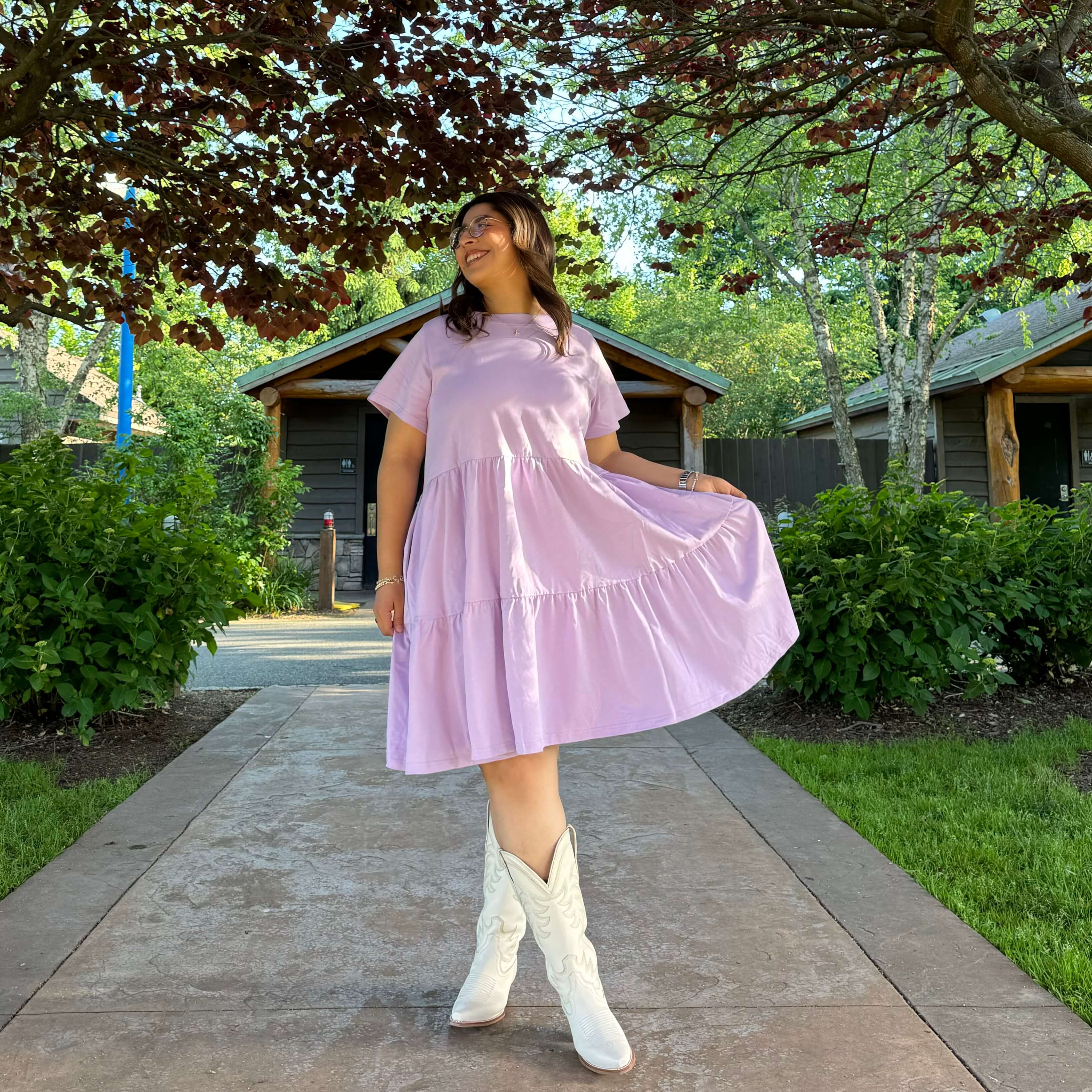 Tiered Shirt Dress - Lavender *Clearance Sale*