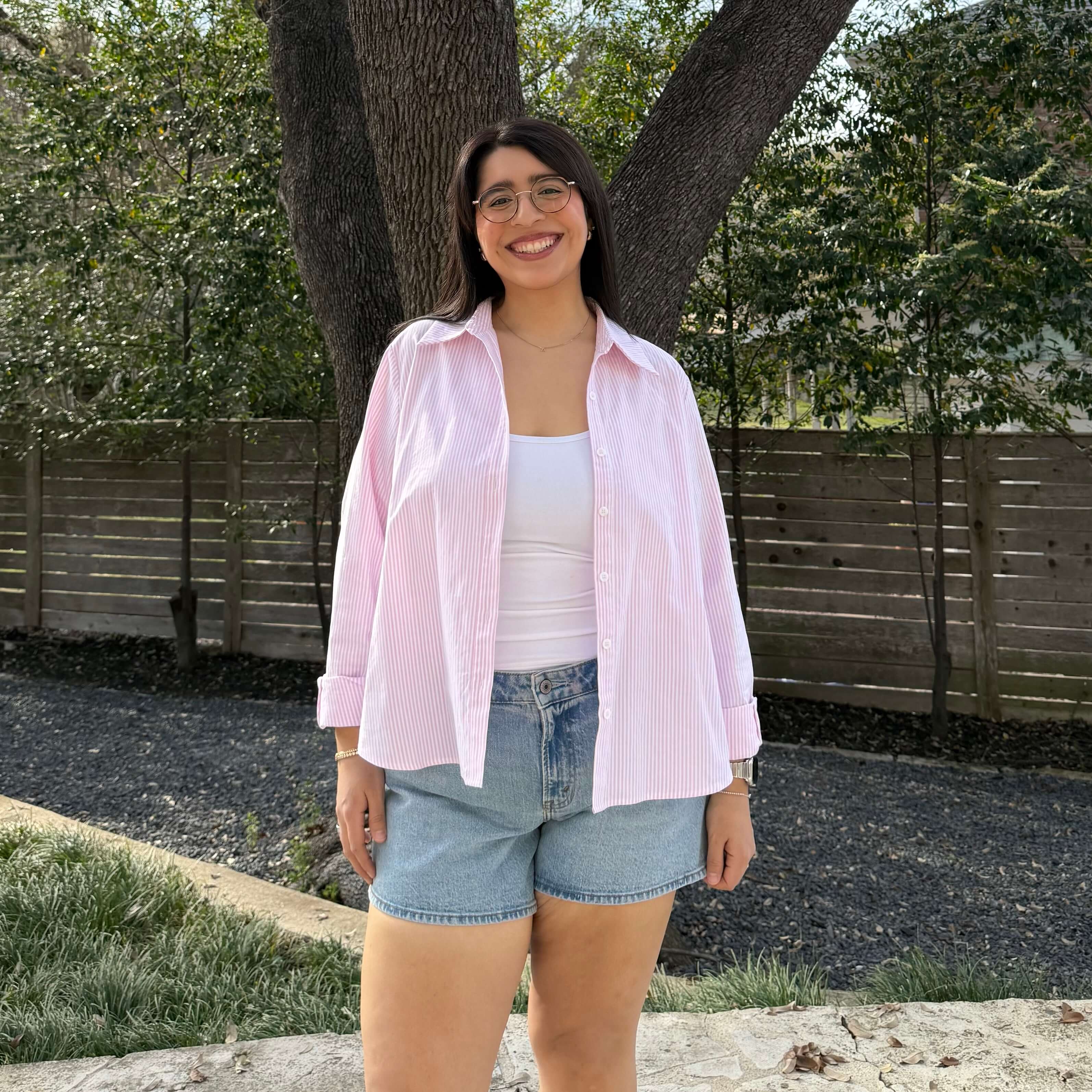 Effortless Button-Up - Pink Stripe