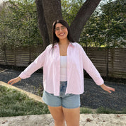 Effortless Button-Up - Pink Stripe