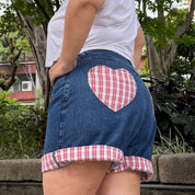 Sweetheart Denim Shorts - Medium Wash