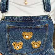 Bears Overall Shorts - Medium Wash