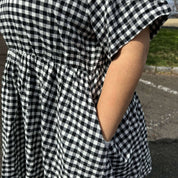 Gingham Dress - Black