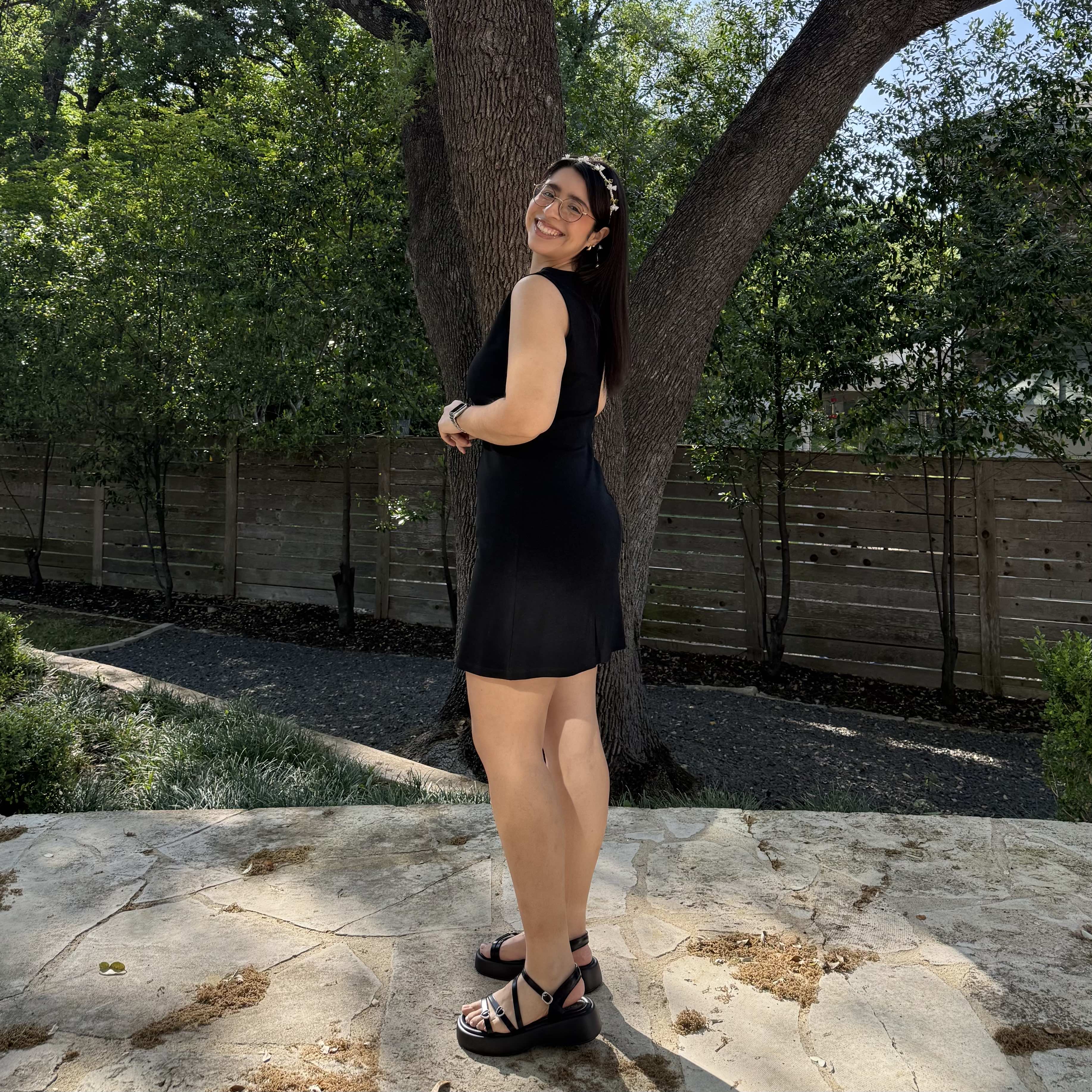 Boatneck Mini Dress - Black
