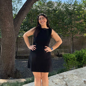 Boatneck Mini Dress - Black