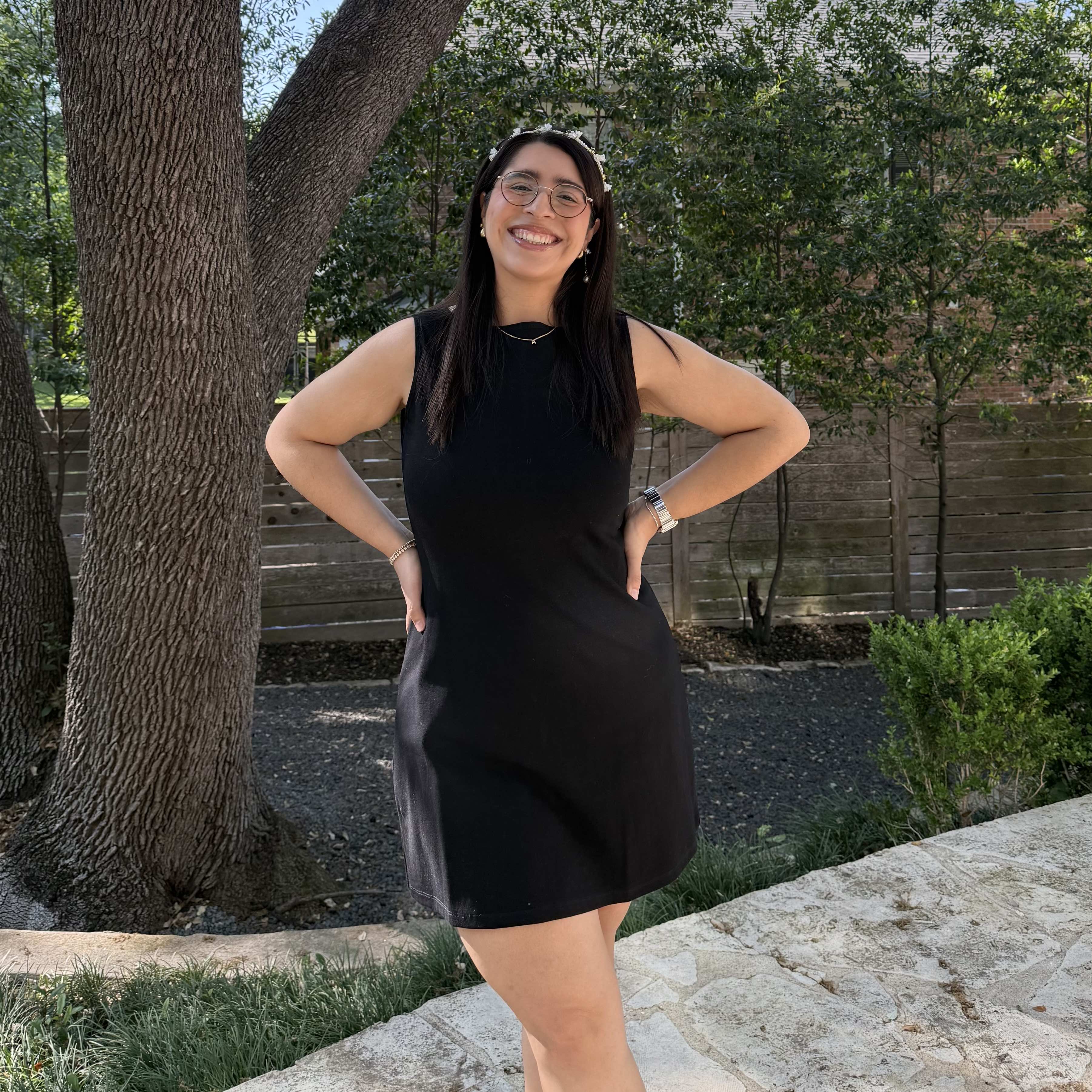 Boatneck Mini Dress - Black