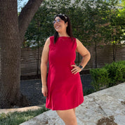 Boatneck Mini Dress - Rose