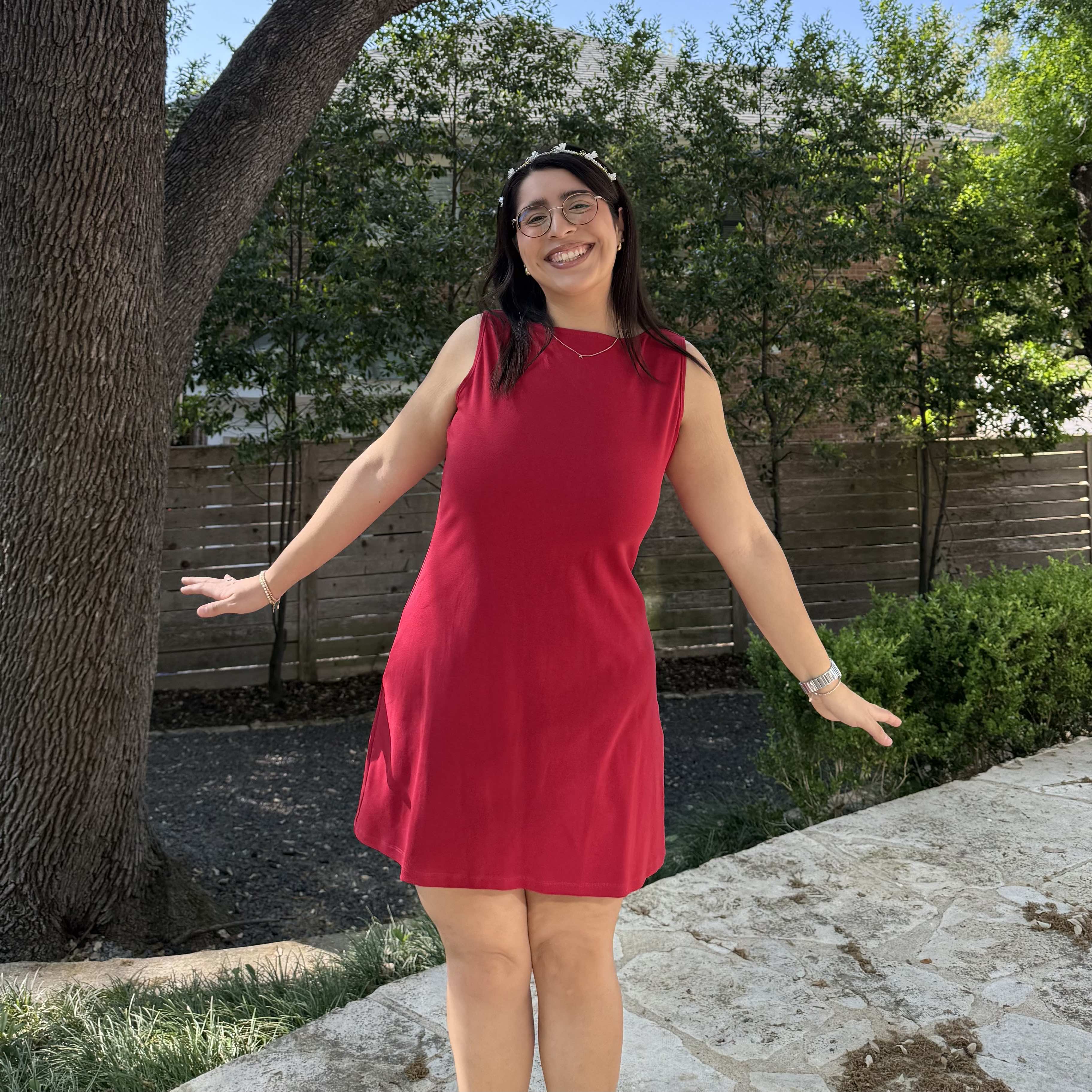 Boatneck Mini Dress - Rose