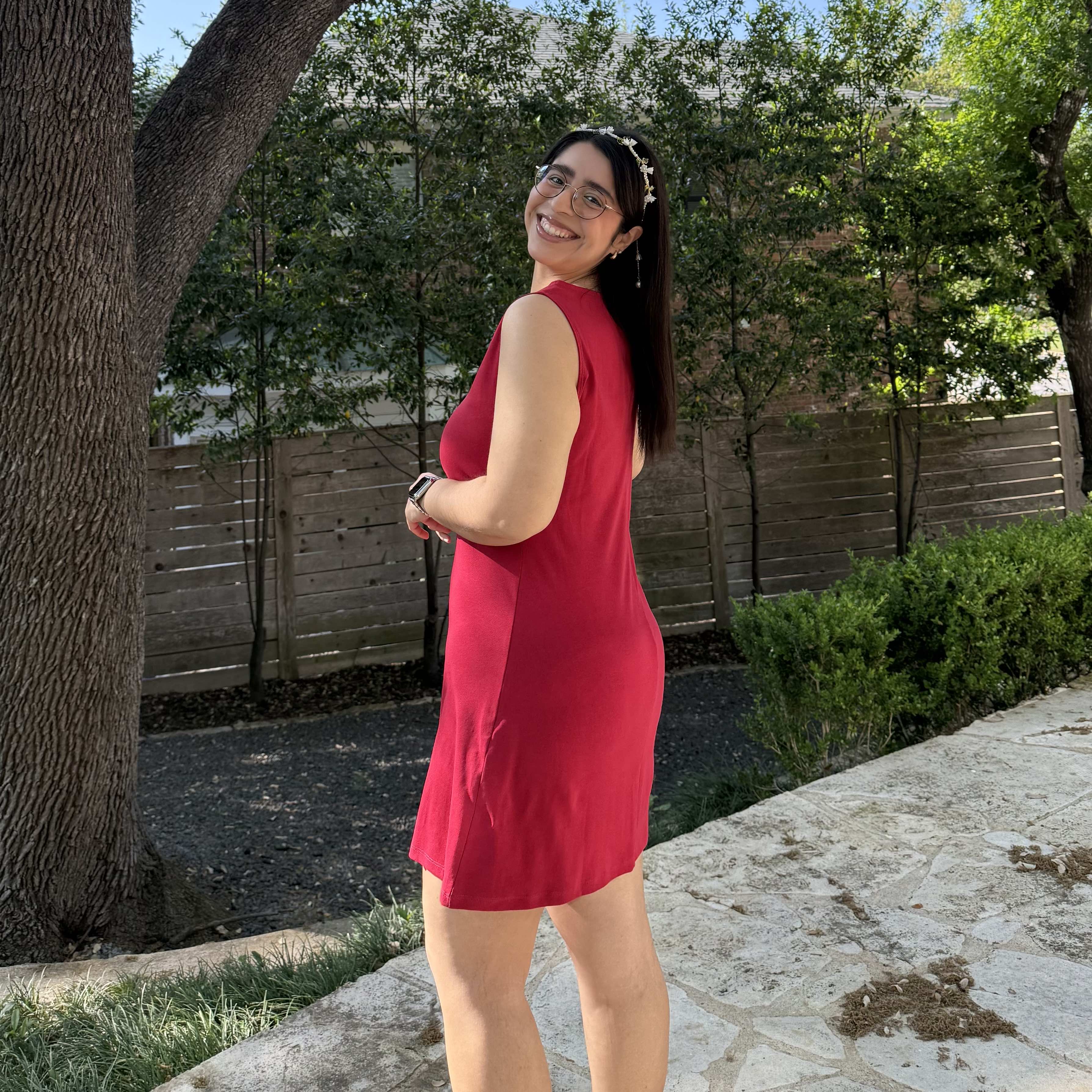 Boatneck Mini Dress - Rose