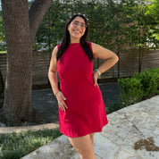 Boatneck Mini Dress - Rose