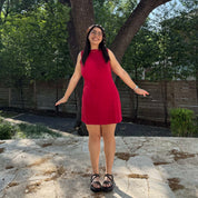 Boatneck Mini Dress - Rose