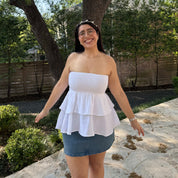 Strapless Tiered Top - Tofu