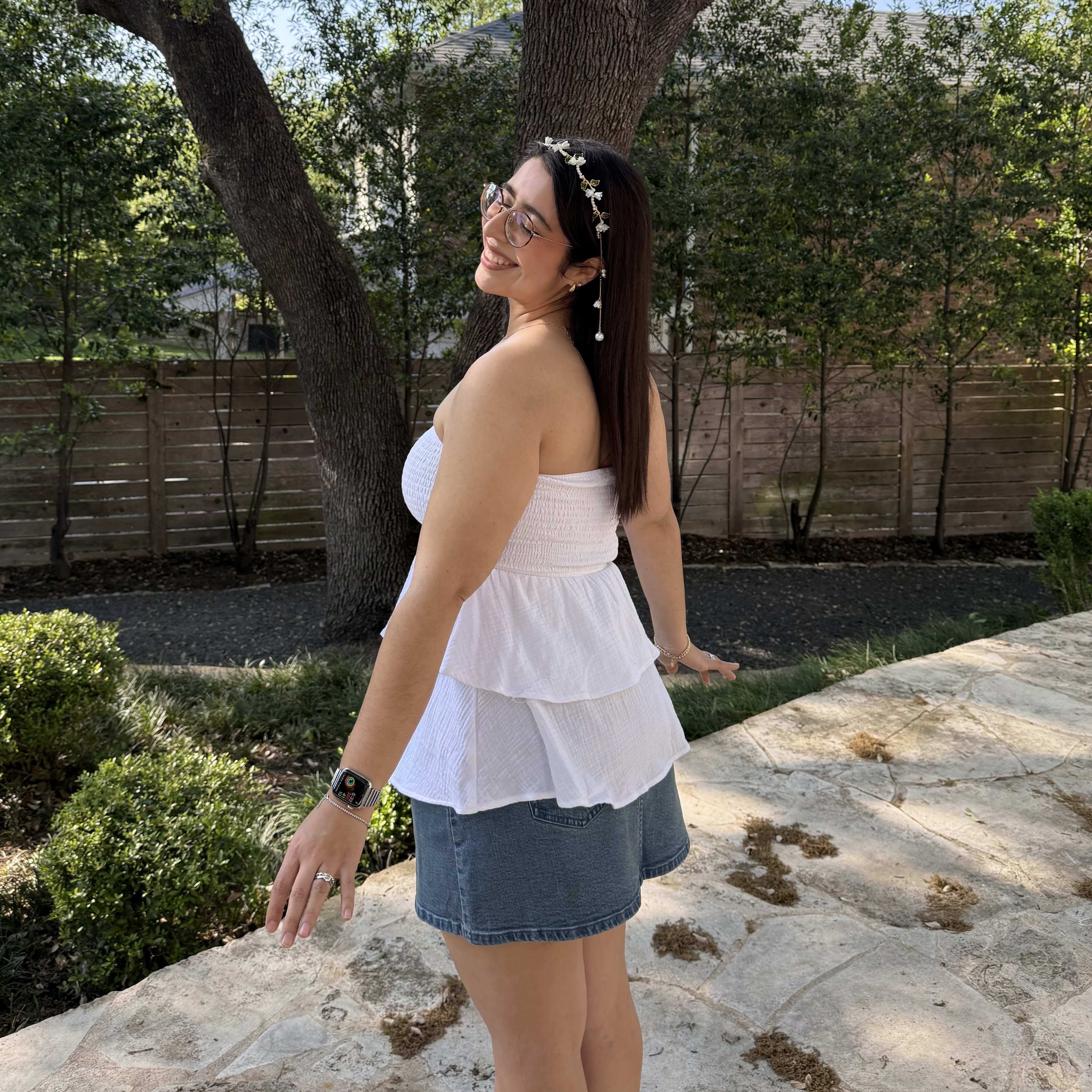Strapless Tiered Top - Tofu