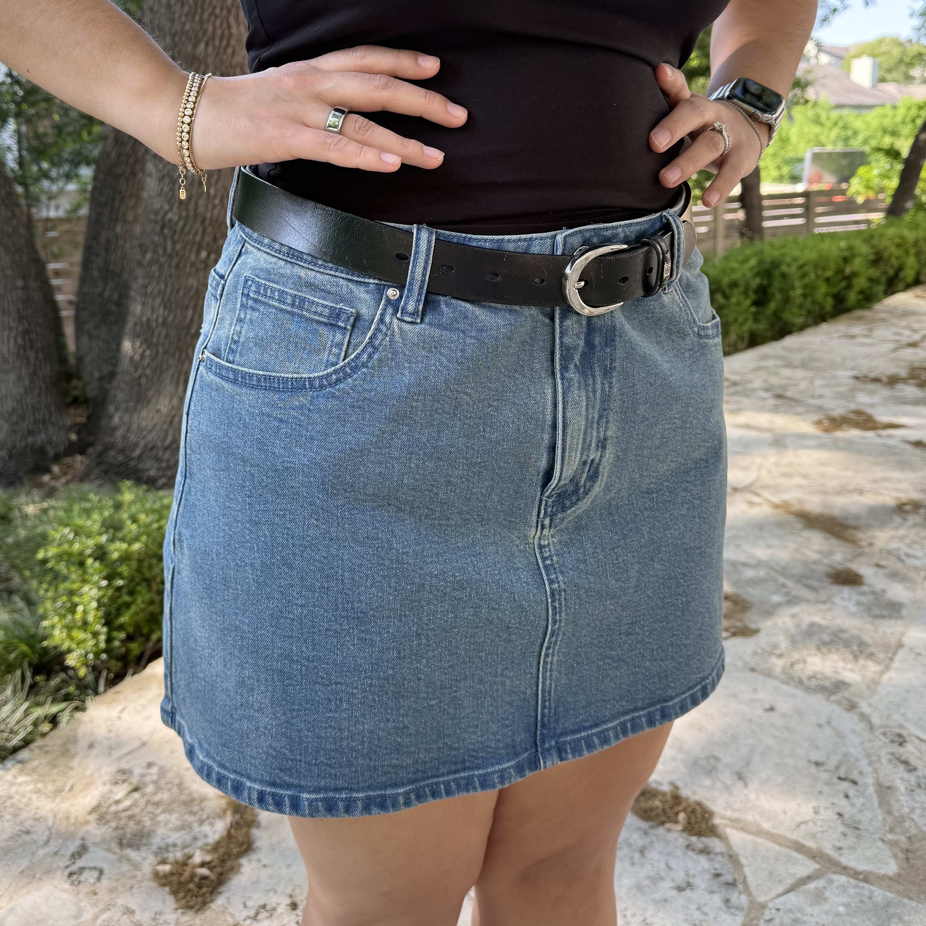 Heritage Denim Mini Skirt - Light Wash