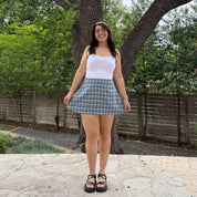 Christina Mini Skirt - Blue Plaid