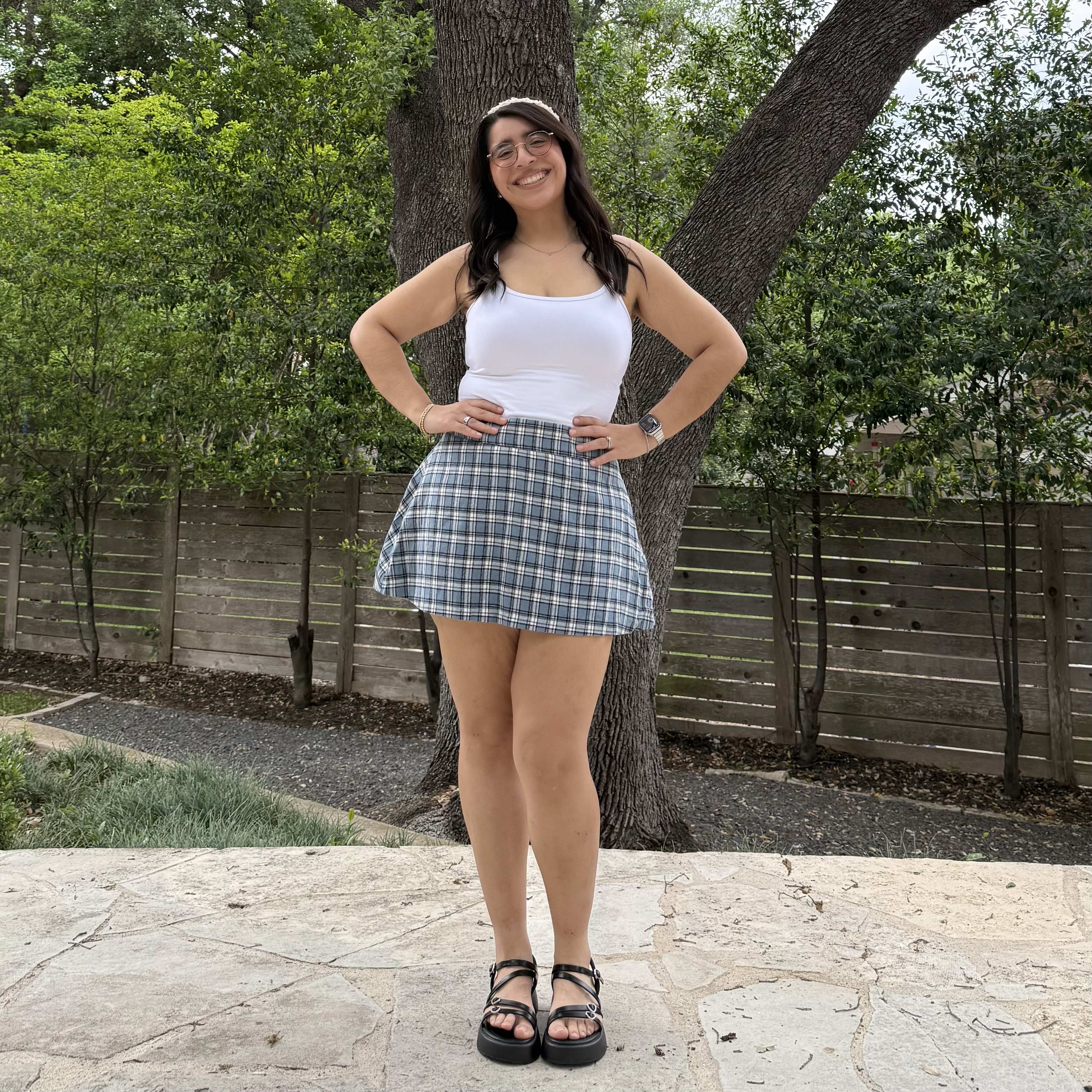 Christina Mini Skirt - Blue Plaid