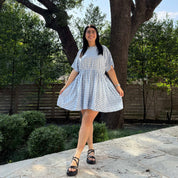 Gingham Dress - Sky