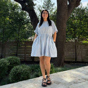 Gingham Dress - Sky