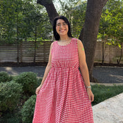Sleeveless Midi Dress - Tomato